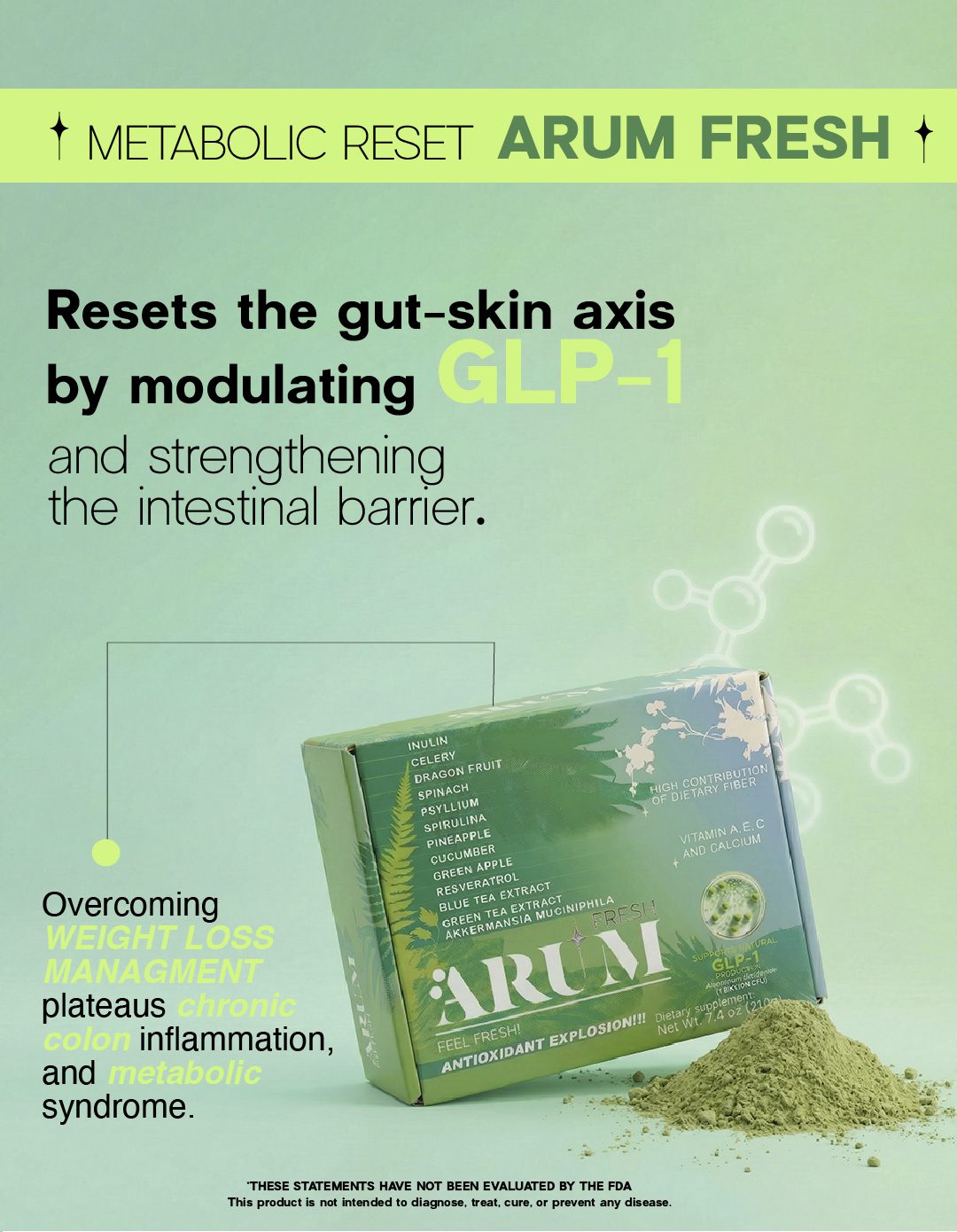 Arum Fresh supplement for gut-skin health.