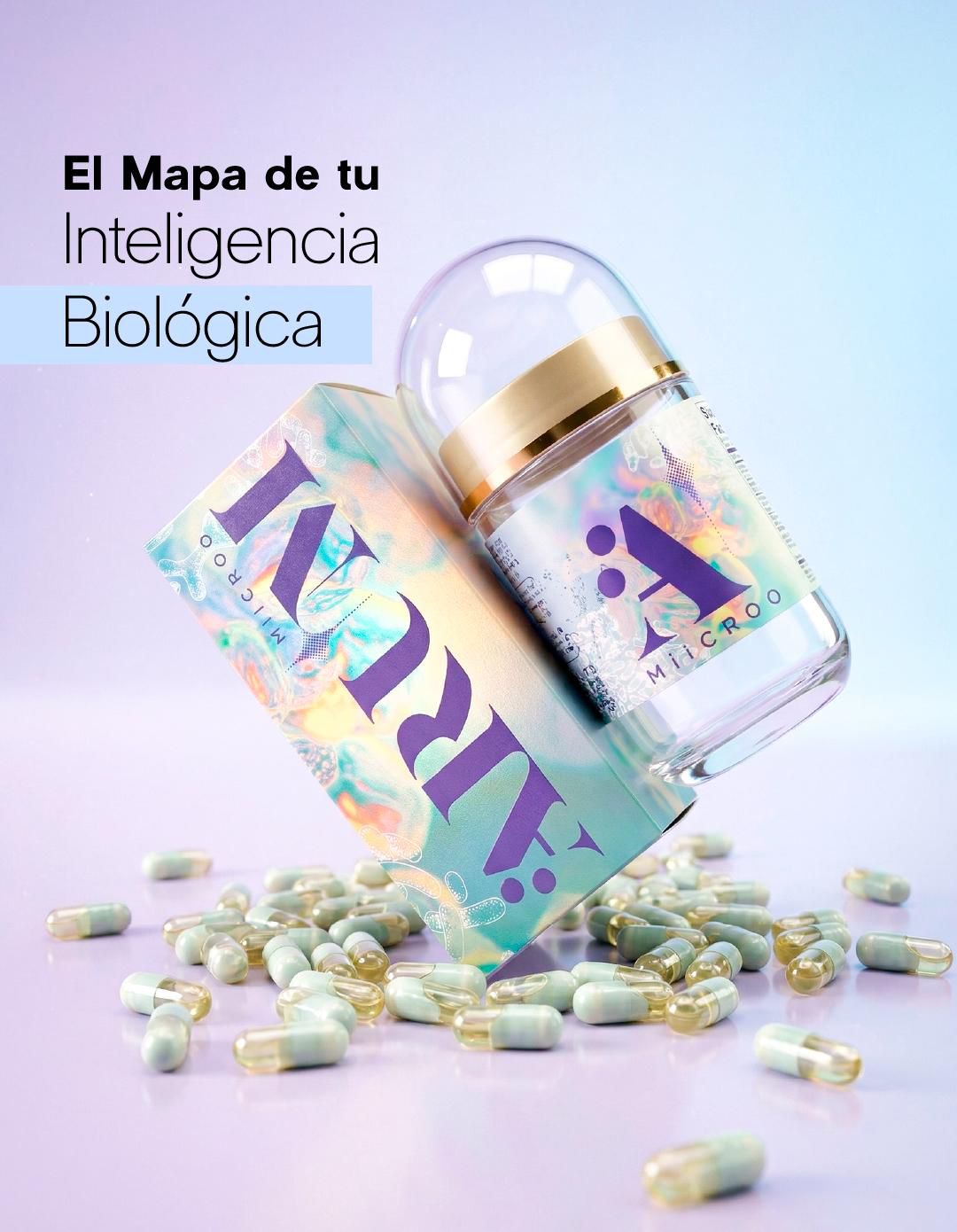 Supplement bottle and capsules with packaging.